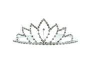 Kate Marie Claire Classic Rhinestones Crown Tiara with Hair Combs in Silver
