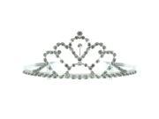 Kate Marie Faith Classic Rhinestones Crown Tiara with Hair Combs in Silver