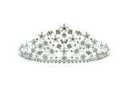 Kate Marie Grace Gorgeous Floral Rhinestones Crown Tiara with Hair Combs in Silver