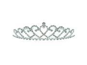 Kate Marie Kandi Charming Rhinestones Crown Tiara with Hair Combs in Silver