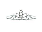 Kate Marie Kenya Classic Rhinestones Crown Tiara with Hair Combs in Silver