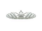 Kate Marie Lisa Charming Rhinestones Crown Tiara with Hair Combs in Silver