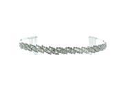 Kate Marie Luann Delicate Rhinestones Crown Tiara with Hair Combs in Silver