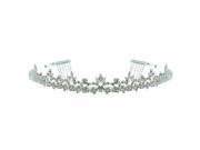 Kate Marie Lydia Delicate Rhinestones Crown Tiara with Hair Combs in Silver