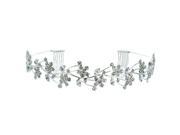 Kate Marie Naomi Delicate Rhinestones Crown Tiara with Hair Combs in Silver