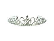 Kate Marie Allison Victorian Rhinestones Crown Tiara with Hair Combs in Silver