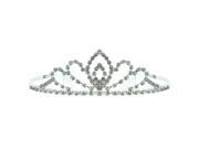 Kate Marie Khloe Classic Rhinestones Crown Tiara with Hair Combs in Silver