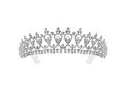 Kate Marie Alba Classic Rhinestones Crown Tiara with Hair Combs in Silver