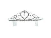 Kate Marie Alcina Classic Rhinestones Crown Tiara with Hair Combs in Silver