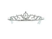 Kate Marie Hanna Classic Rhinestones Crown Tiara with Hair Combs in Silver