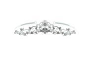 Kate Marie Mina Classic Rhinestones Crown Tiara with Hair Combs in Silver