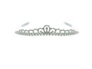 Kate Marie Sabina Classic Rhinestones Crown Tiara with Hair Combs in Silver