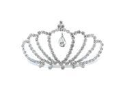 Kate Marie Ania Rhinestone Crown Tiara Hair Pin in Silver