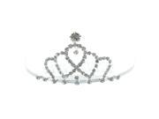 Kate Marie Chania Rhinestone Crown Tiara Hair Pin in Silver