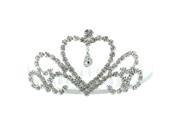 Kate Marie Edenia Rhinestone Crown Tiara Hair Pin in Silver