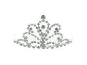 Kate Marie Fenia Rhinestone Crown Tiara Hair Pin in Silver