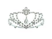Kate Marie Jania Rhinestone Crown Tiara Hair Pin in Silver