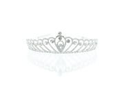 Kate Marie Cara Rhinestones Crown Tiara in Silver