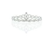 Kate Marie Iris Rhinestones Crown Tiara in Silver