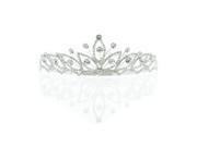 Kate Marie Mari Rhinestones Crown Tiara in Silver