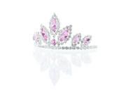 Kate Marie Ada Rhinestone Crown Tiara Hair Pin in Pink