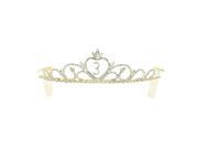 Kate Marie Gia 3 Year Milestones Rhinestone Crown Tiara Headband with Hair Combs in Gold