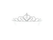 Kate Marie Joy Sweet 15 Rhinestones Crown Tiara Headband with Hair Combs in Silver