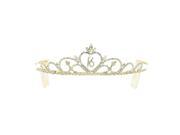 Kate Marie Kim Sweet 16 Rhinestones Crown Tiara Headband with Hair Combs in Gold