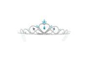 Kate Marie Mia Rhinestones Crown Tiara Headband with Hair Combs in Blue