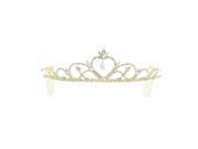 Kate Marie Mia Rhinestones Crown Tiara Headband with Hair Combs in Gold
