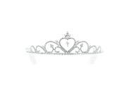 Kate Marie Pam Cross Rhinestones Crown Tiara Headband with Hair Combs in Silver