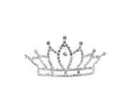 Kate Marie Abby Rhinestone Crown Tiara Hair Pin in Silver