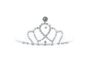 Kate Marie Dian Rhinestone Crown Tiara Hair Pin in Silver