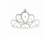 Kate Marie Lani Rhinestone Crown Tiara Hair Pin in Silver