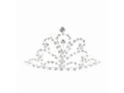 Kate Marie Mila Rhinestone Crown Tiara Hair Pin in Silver