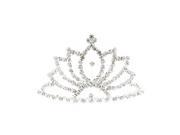 Kate Marie Rita Rhinestone Crown Tiara Hair Pin in Silver