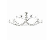 Kate Marie Vira Rhinestone Crown Tiara Hair Pin in Silver