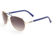 MLC Eyewear Cher Double Bar Aviator Fashion Sunglasses Ocean Gradient Lens Gold blue