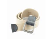 Faddism Unisex Solid Canvas Web Belt Beige Large