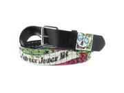 Faddism Women s Genuine Leather Only God Can Judge Me Belt Small Size