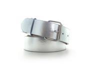 Faddism Unisex Genuine Leather Belt Silver Extra Large