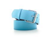 Faddism Unisex Genuine Leather Belt Baby Blue Medium