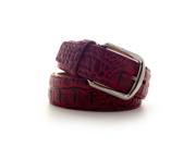 Faddism Unisex Croc Embossed Genuine Leather Belt Red Large
