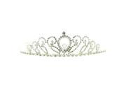 Kate Marie Donia Rhinestone Crown Tiara Headband in silver