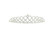 Kate Marie Cilla Rhinestone Crown Tiara Headband in Sliver