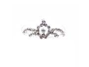 Kate Marie C7811 Rhinestone Crown Tiara Comb in Silver