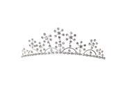 Kate Marie C8293 Rhinestone Crown Tiara Comb in Silver