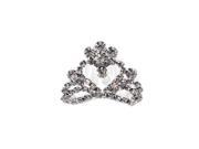 Kate Marie C3134 Rhinestone Crown Tiara Comb in Silver