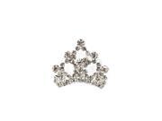 Kate Marie C3128 Rhinestone Crown Tiara Comb in Silver