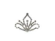 Kate Marie C3439 Rhinestone Crown Tiara Comb in Silver